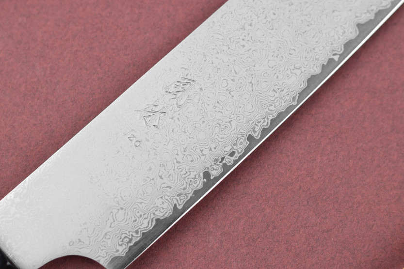 Couteau sujihiki recogedor de cerezas 24cm japonais artisanal Yuzo Damas VG10