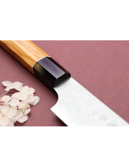 Couteau sujihiki kersenplukker 24cm japonais artisanal Yuzo Damas VG10