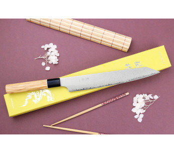 Cestello per ciliegie sujihiki 24cm giapponese artigianale Yuzo Damas VG10 2