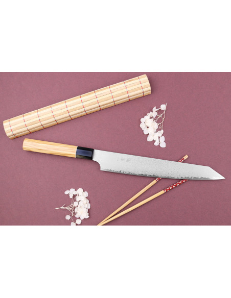 Couteau sujihiki körsbärsplockare 24cm japonais artisanal Yuzo Damas VG10