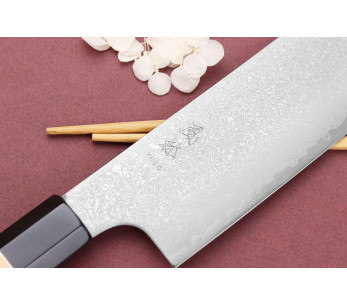 Faca Nakiri artesanal japonesa de 16,5 cm Yuzo Damas VG10 2