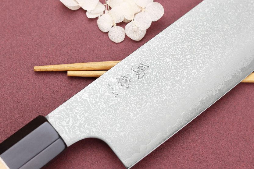 16,5 cm Japansk hantverksmässig Nakiri-kniv Yuzo Damaskus VG10
