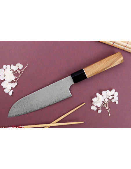 VG10 Yuzo Damascus 16.5cm käsintehty japanilainen santoku veitsi