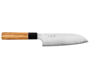 VG10 Yuzo Damaskus 16,5 cm japansk håndlaget santoku-kniv