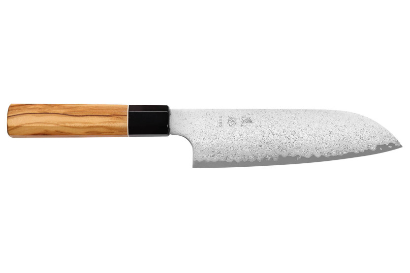 VG10 Yuzo Damaskus 16,5 cm japansk håndlaget santoku-kniv