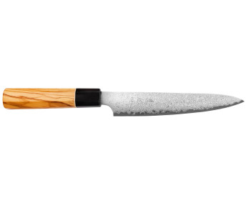 Faca universal japonesa VG10 Yuzo Damascus 15cm feita à mão