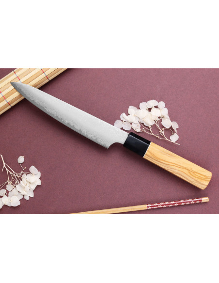 VG10 Yuzo Damaskus 15 cm håndlavet japansk universalkniv