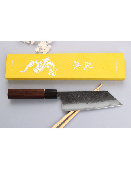 Yuzo Black Nashiji 13,5cm japanilainen käsintehty ko-bunka veitsi