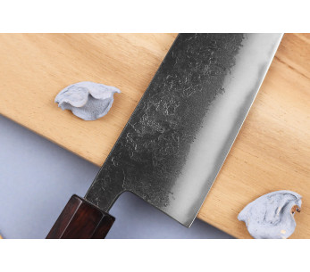 Yuzo Black Nashiji 13,5 cm japansk håndlaget ko-bunka-kniv 2