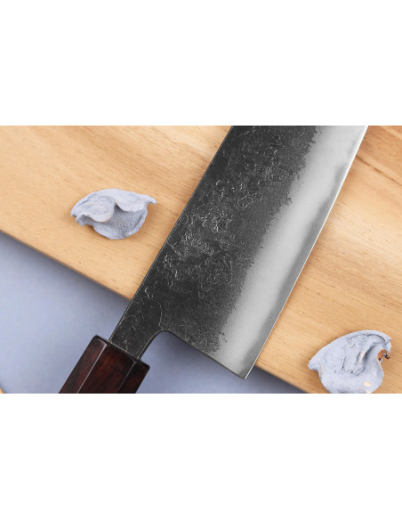 Yuzo Black Nashiji 13,5cm Japans handgemaakt ko-bunka mes