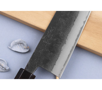 Yuzo Black Nashiji 16,5 cm japansk håndlaget bunka-kniv 2