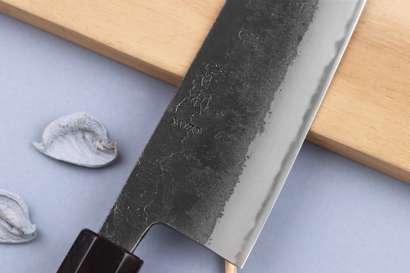 Yuzo Black Nashiji 16,5cm Japanese handmade bunka knife