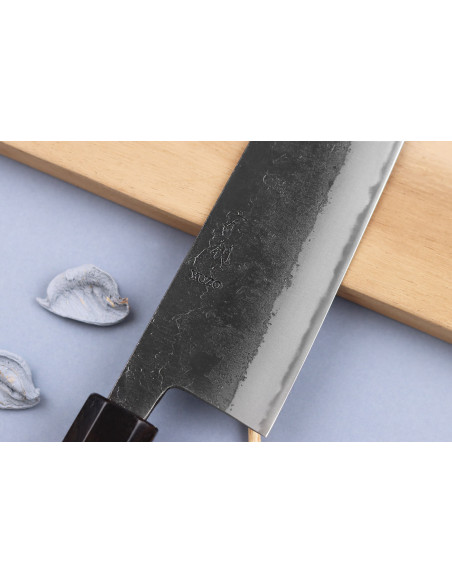 Bunka-Messer 16,5cm japanisch handgefertigt Yuzo Black Nashiji
