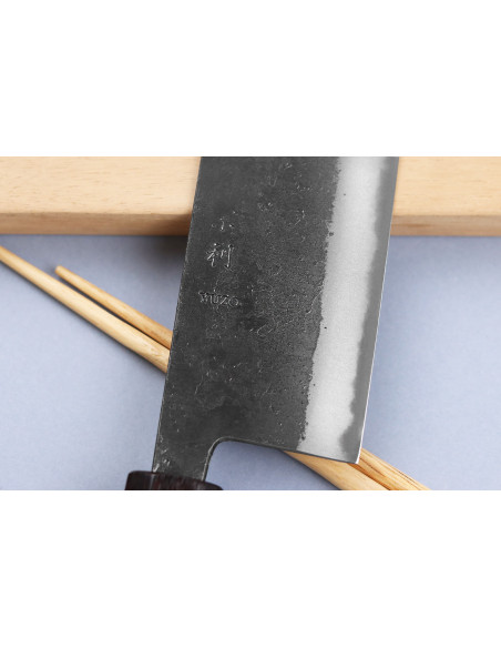 nakiri kniv 16,5cm Japonais artisanal Yuzo Svart Nashiji