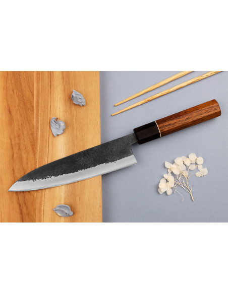 18cm Japans koksmes Yuzo Black Nashiji