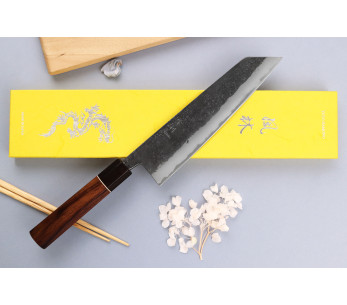 Coltello kiritsuke 21cm giapponese artigianale Yuzo Black Nashiji 2