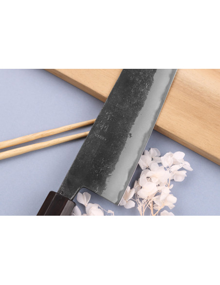 Kiritsuke kniv 21 cm japansk håndverk Yuzo Black Nashiji