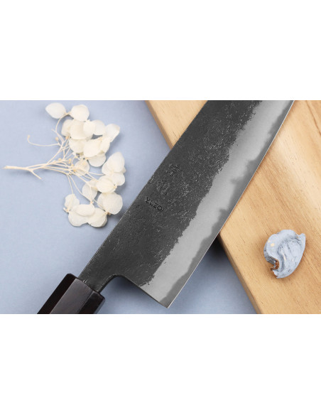 Yuzo Black Nashiji 21cm Japans handgemaakt koksmes