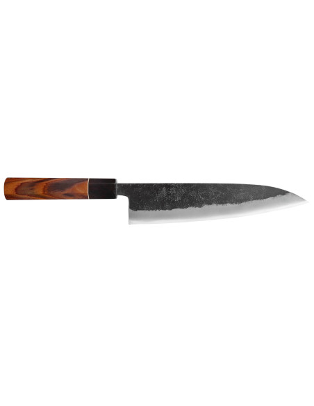 Coltello da cuoco giapponese fatto a mano Yuzo Black Nashiji 21cm