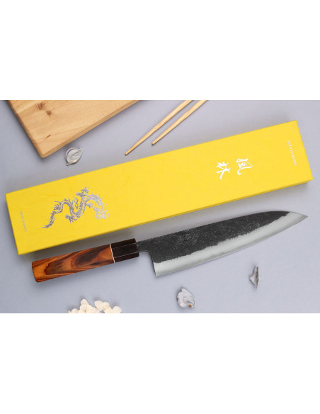 Yuzo Black Nashiji 21cm Japans handgemaakt koksmes