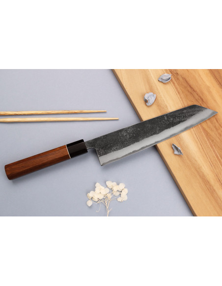 Kiritsuke knife 24cm Japanese artisanal Yuzo Black Nashiji