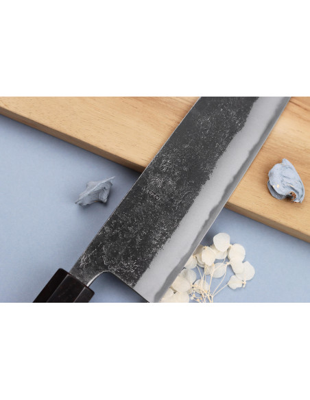 Coltello kiritsuke 24cm giapponese artigianale Yuzo Black Nashiji