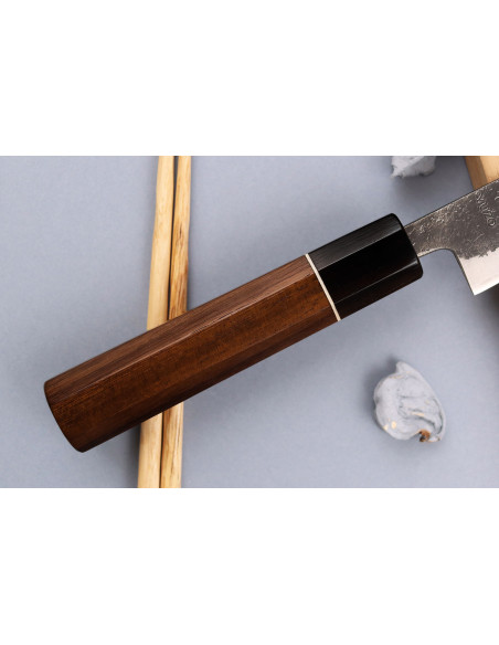 Yuzo Black Nashiji 12cm japansk handgjord universalkniv