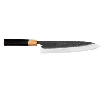 Yuzo Black SLD 24 cm japansk hantverkskockkniv i ebenholts och olivträ