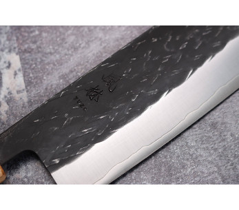 Yuzo Black SLD eebenpuu ja oliivipuu 16.5cm japanilainen käsintehty nakiri veitsi 2