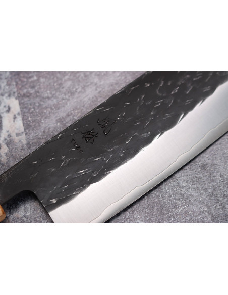Yuzo Black SLD eebenpuu ja oliivipuu 16.5cm japanilainen käsintehty nakiri veitsi