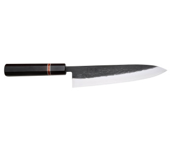 21 cm Yuzo Black SLD håndlaget japansk kokkekniv i ibenholt og kvede
