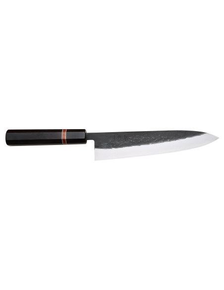 Coltello da chef giapponese da 21 cm Yuzo Black SLD in ebano e mela cotogna fatto a mano