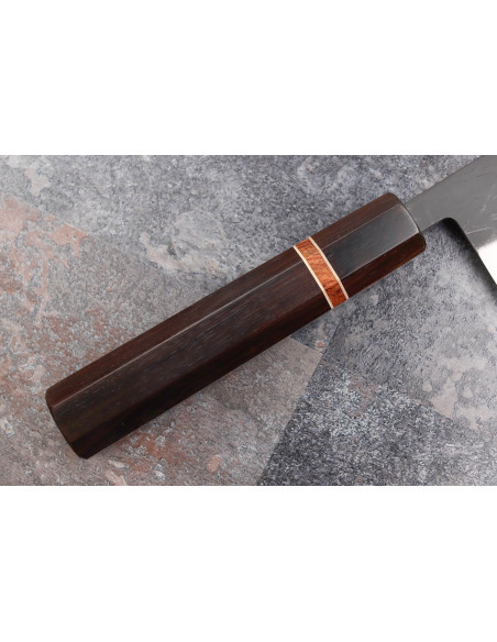 21 cm Yuzo Black SLD håndlaget japansk kokkekniv i ibenholt og kvede