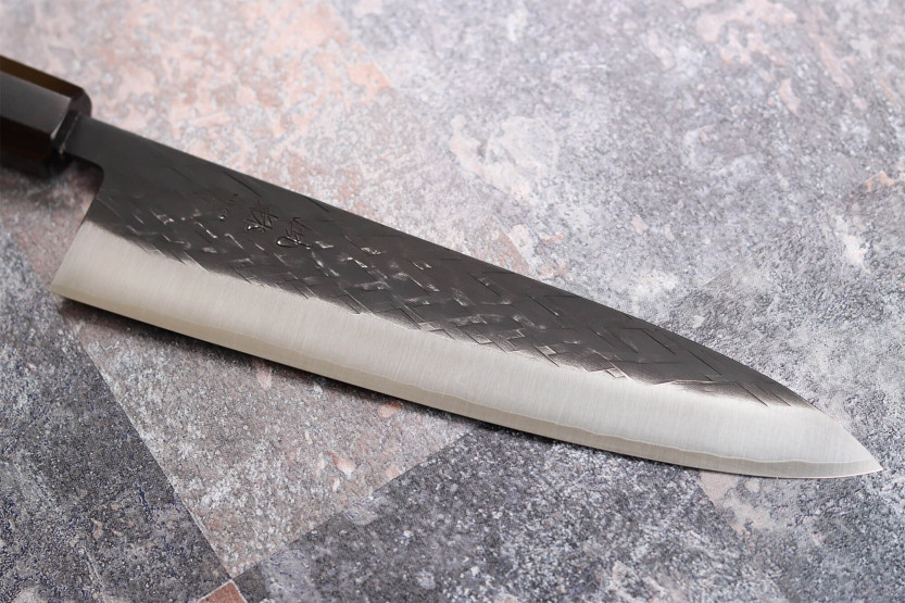 21cm Yuzo Black SLD handgjord japansk kockkniv i ebenholts och kvitten