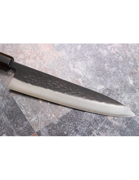 21 cm Yuzo Black SLD ibenholt og kvæde håndlavet japansk kokkekniv