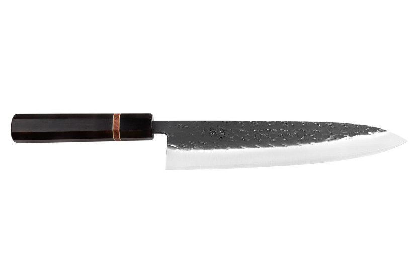 Japanisches Kochmesser 24cm handgefertigt Yuzo Black SLD Ebenholz und Quittenholz