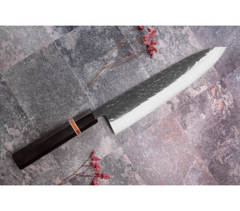 Yuzo Black SLD ibenholt og kvedertre 24 cm japansk håndverksmessig kokkekniv 2