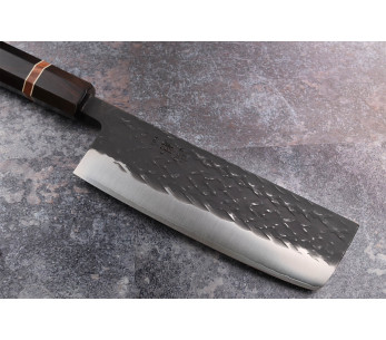 Yuzo Black SLD ebenholts och kvitten 16,5 cm japansk handgjord nakirikniv 2