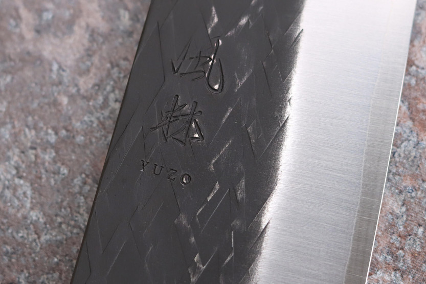 cuchillo nakiri japonés cuchillo nakiri de 16,5cm Yuzo Black SLD de ébano y membrillo hecho a mano