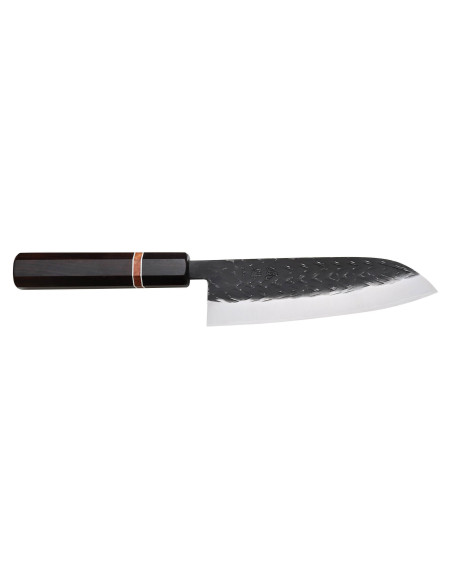 16,5cm Japanese santoku knife Yuzo SLD black ebony quince ring