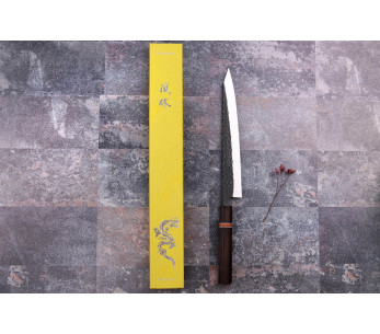 Yuzo Black SLD 24cm japanilainen sujihiki veitsi eebenpuuta ja kvitteniä 2