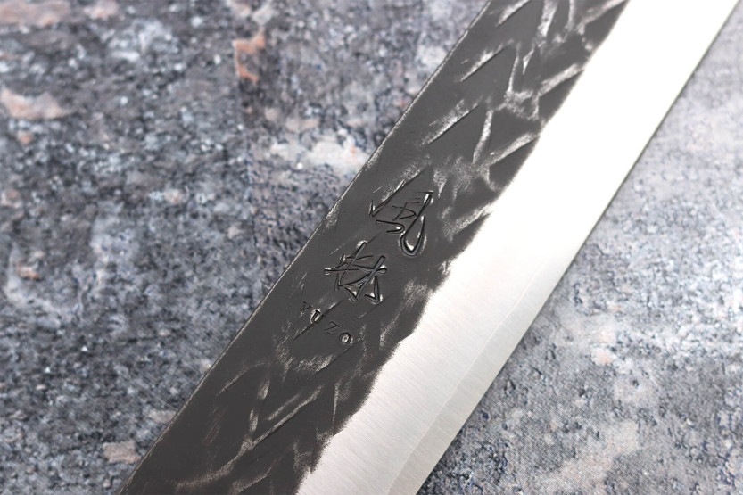 Yuzo Black SLD 27cm Japanese sujihiki knife ebony and quince