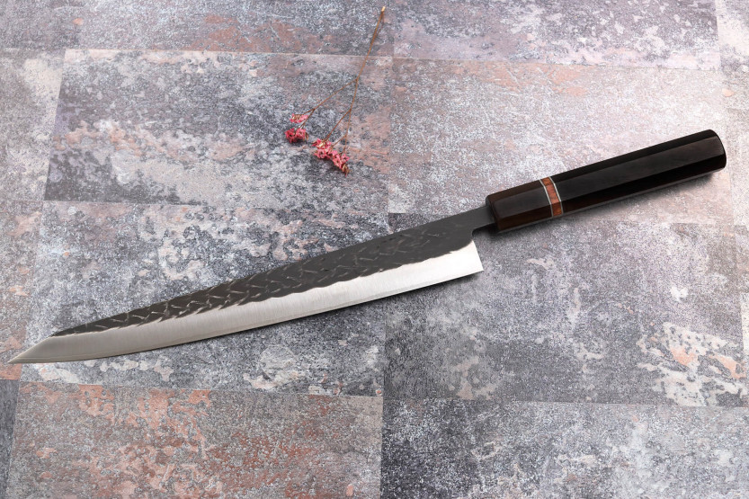 Yuzo Black SLD 27cm japansk sujihikikniv ebenholts och kvitten