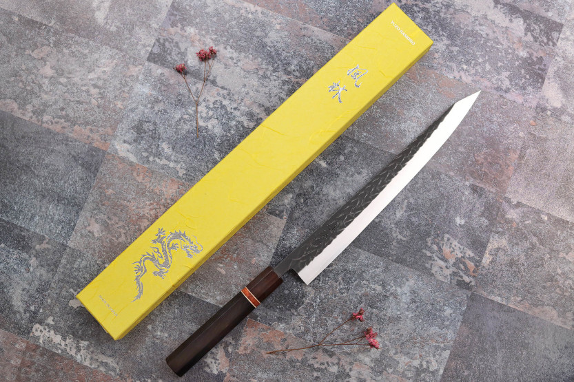 Yuzo Black SLD 27cm japansk sujihikikniv ebenholts och kvitten