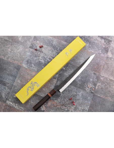 Yuzo Black SLD 27cm japanilainen sujihiki veitsi eebenpuuta ja kvitteniä