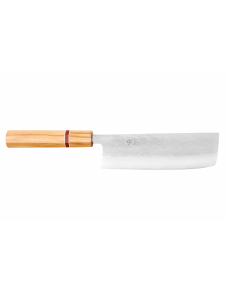 Yuzo SLD 16,5cm oliv och sequoia japansk handgjord nakiri-kniv