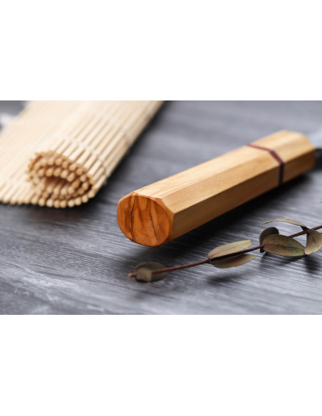 Yuzo SLD 16,5cm oliv och sequoia japansk handgjord nakiri-kniv