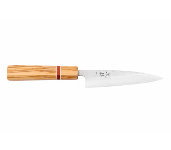 Faca utilitária japonesa para artesanato Yuzo SLD de 13,5 cm, em oliveira e sequoia