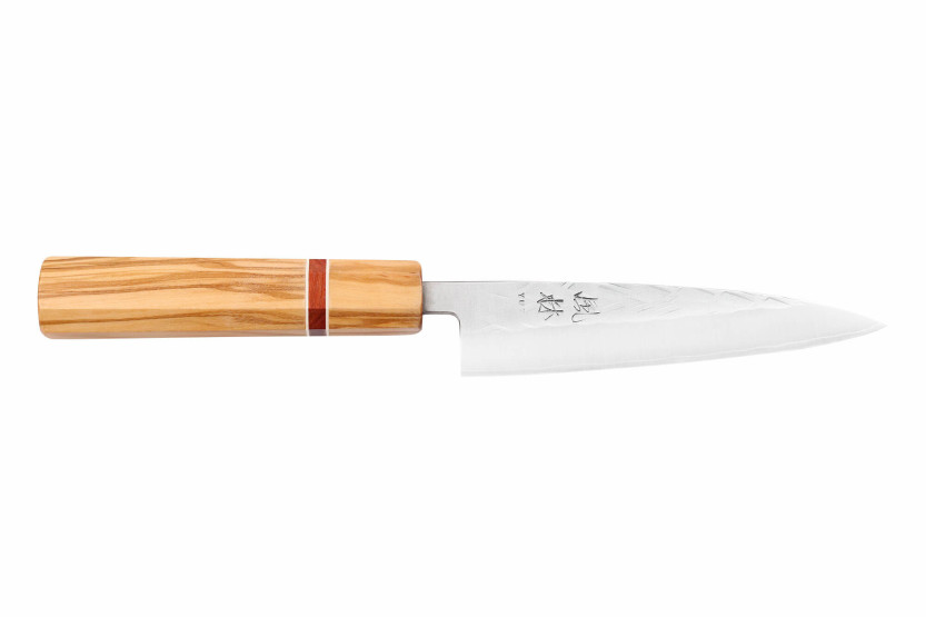 13,5cm Yuzo SLD olive and sequoia Universal knife, handmade in Japan
