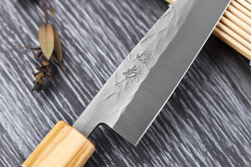 13,5cm Yuzo SLD olive and sequoia Universal knife, handmade in Japan